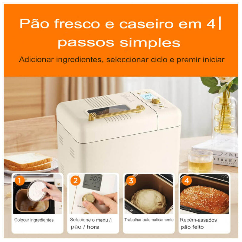 Máquina de Fazer Pão Automática 20 Em 1 Com Modo Sem Gluten