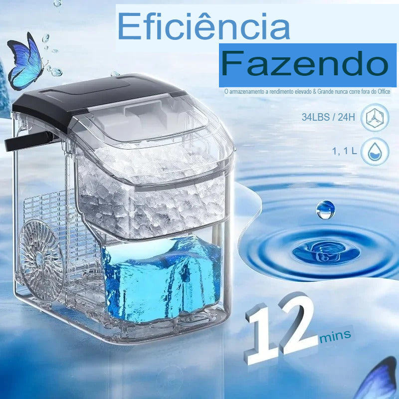 Máquina De Gelo Em Aço Inoxidável Com Capacidade Para 14,9 Kg