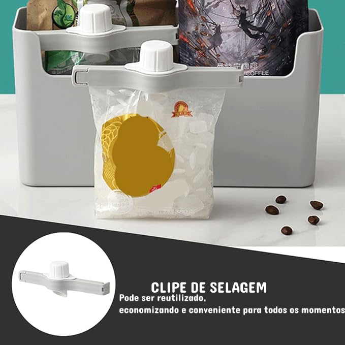 Food Cap Clip Vedação com Bica