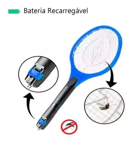 Raquete Elétrica Recarregável Mata Inseto, Mosquito, Pernilongos