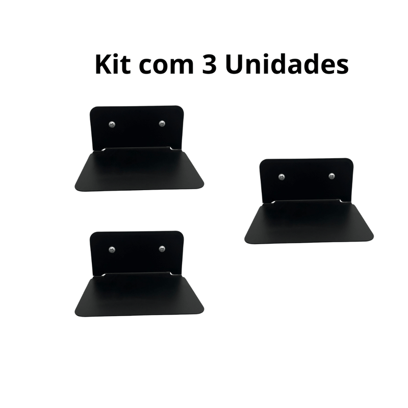 Kit Prateleiras de livros flutuante de aço