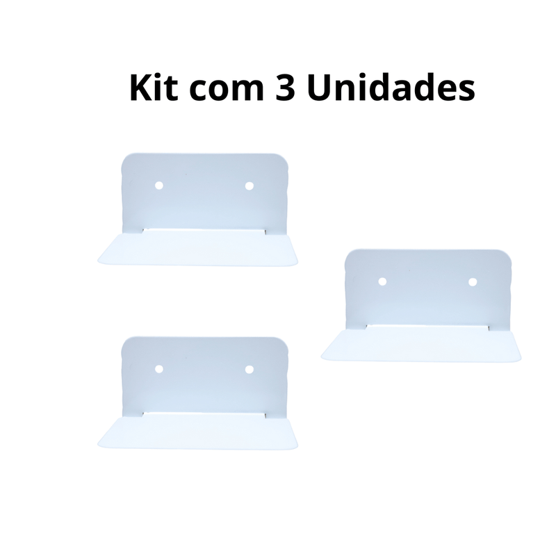 Kit Prateleiras de livros flutuante de aço