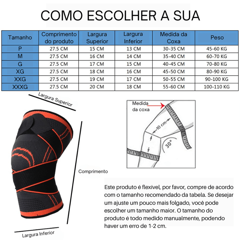 Joelheira de Compressão Articulada EliteFit - unidade