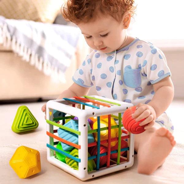 Cubo Educativo Montessori com Trama e Formas