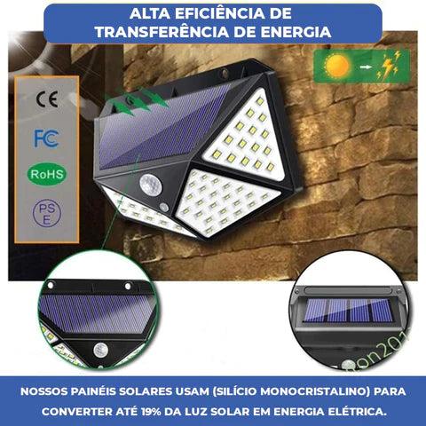 SolarMax Luminária de Led com Carregamento Solar e Sensor de Movimento - Luminária Solar LED com Sensor