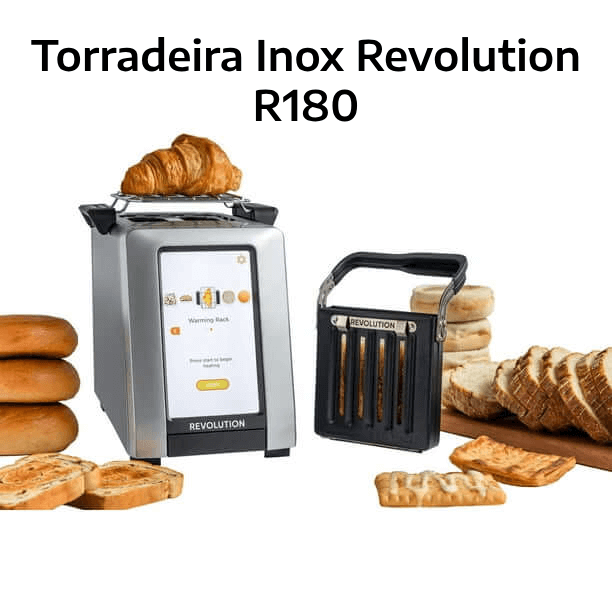 Torradeira Inox Revolution R180 Com Tela Touch 2 Fatias 110v