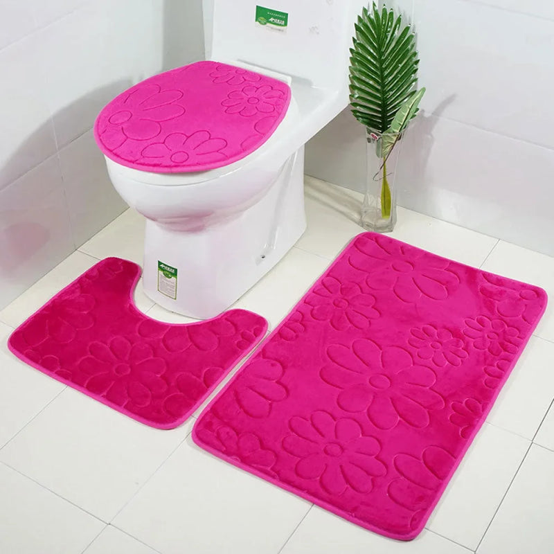 Kit Tapetes Para Banheiro e Lavabo 3 Peças - Tazzi