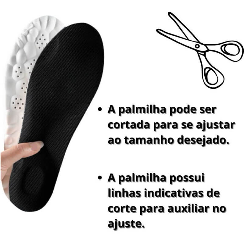 Palmilha De Altissimo Conforto 4d Tênis Sapatos Ortopédica