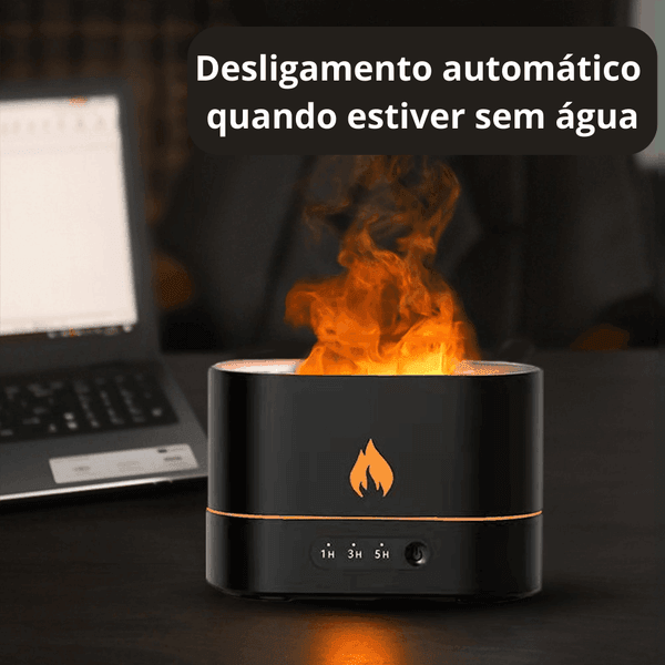 Difusor e Umidificador Aromático de ar com Efeito Chamas